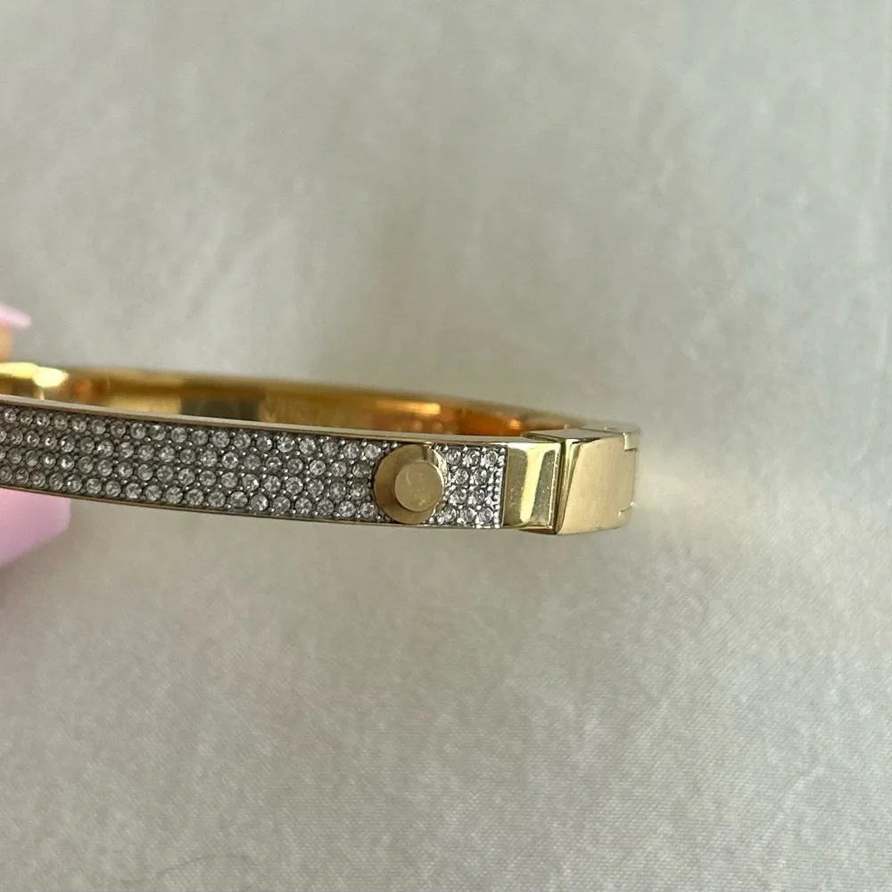 MICHEAL KORS • Gold Diamond Bangle Bracelet • - Picture 2 of 7